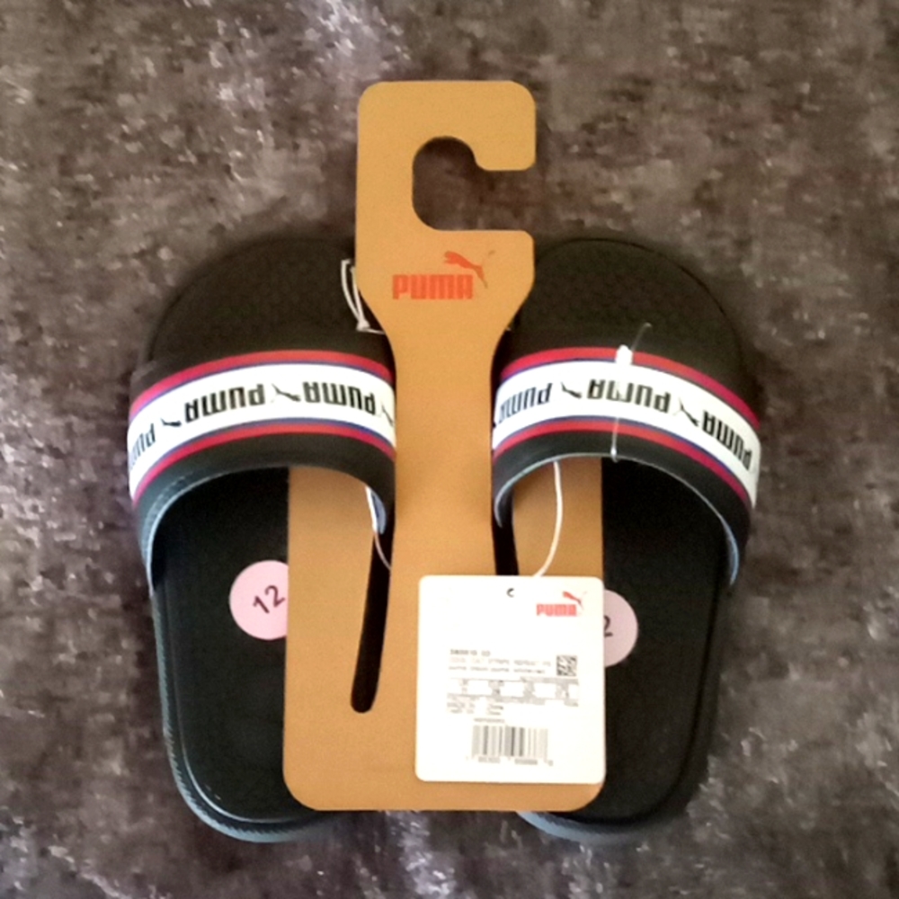 Kids Puma Black slides